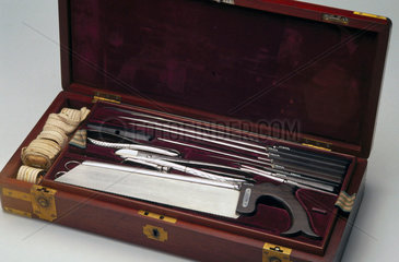Surgical instrument set  mid 19th century.