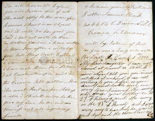 Letter from Samuel Clark to his sister  February 1856.