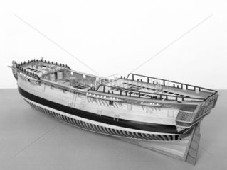 Model (unrigged) of a 20-gun ship  in glaze