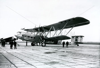 HP42 G-AAXC 'Heracles' on the ramp  possibly in Amsterdam  1930s.