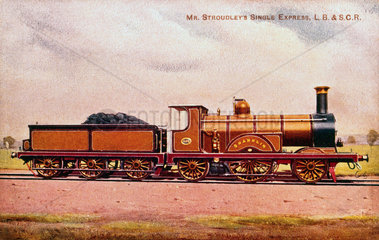'Shanklin' 2-2-2 express passenger locomotive no 332  1881.