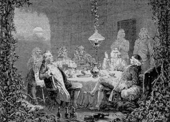 Meeting of the Lunar Society of Birmingham  late 18th century.
