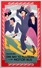 'Pleasure. One Way to Pleasure - By Motor-Bus’  poster  1921.