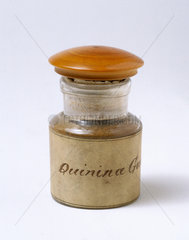 Bottle containing quinine (guiaca)  19th century.