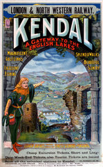 ‘Kendal - A Gateway to the English Lakes’  LNWR poster  1910.