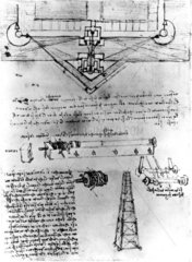 Leonardo da Vinci's designs for a trebuchet  c 1480s.