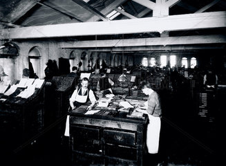 Printing works in Frome  Somerset  1929.