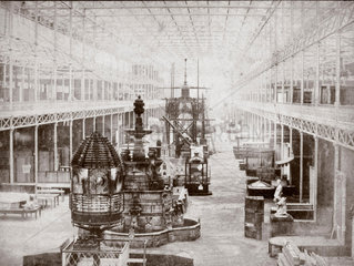 Interior view of the Great Exhibition  Crystal Palace  London  1851.