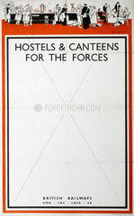 'Hostels & Canteens for the Forces'  GWR/LMS/LNER/SR poster  1939-1945.