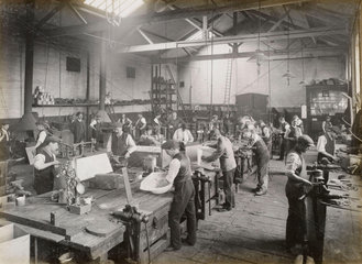 Plumbing shop  Doncaster works  South Yorkshire  c 1916.