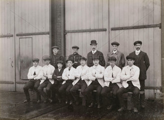 Staff outside Doncaster carriage works  South Yorkshire  c 1916.
