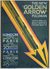 ‘The New Golden Arrow Pullman’  SR poster  1931.
