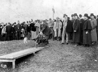 Lord Arbinger cutting the first sod of the