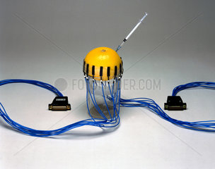 Set of 16 prototype electrodes for applied potential tomography (APT)  1987.