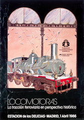 ‘Locomotoras’  Spanish railway poster  1986.