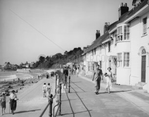 Holiday makers at Lyme Regis in Dorset  Aug