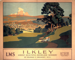 'Ilkley'  LMS poster  1926.