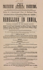 Advertisement for the exhibition ‘Rebellion in India’  1857.