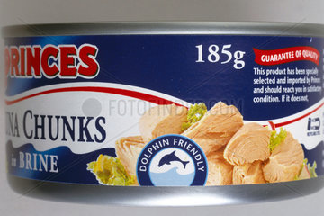 Can of tuna chunks with 'Dolphin Friendly' label  1999.
