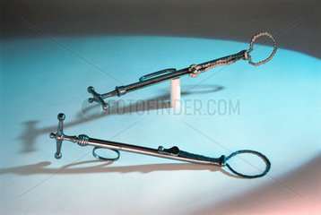 Two castration devices  late 19th to early 20th century.
