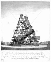William Herschel's 40 foot telescope at Slough  Berkshire  1795.