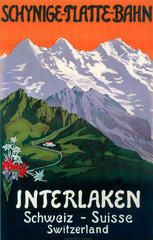 ‘Interlaken’  Swiss railway poster  c 1930s.
