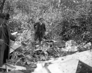 The remains of a plane crash at Leith Hill