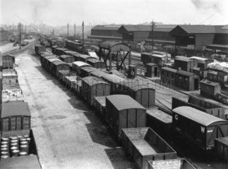 Exterior yard of Bishopsgate Goods Depot  London  1924.