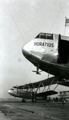 HP42s G-AAXD 'Horatius' and G-AAXE 'Hengist' parked together  1930s.
