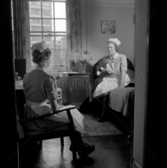 Two nurses in accomodation at the Royal Free Hospital   Grays Inn Road.