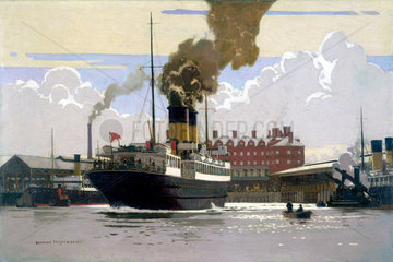 SS ‘Hibernia’ in Holyhead Harbour  c 1930s.