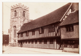 'Stratford-on-Avon  Guild Chapel and Grammar School'  c 1880.