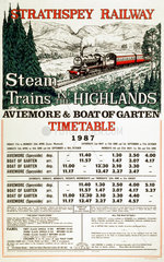 ‘Steam Trains in the Highlands’  poster  1987.