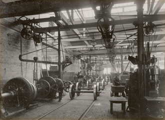 Wheel shop at Doncaster works  South Yorkshire  c 1916.