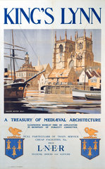 'King's Lynn - A Treasury of Medieval Architecture'  LNER poster  1923-1947.