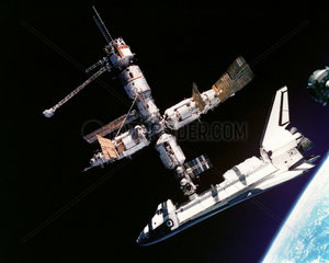 Atlantis docking with Mir  June 1995.