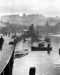 Fishing harbour in Whitby  North Yorkshire  c 1910-1920.