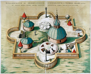 Tycho Brahe's observatory at Stjerneborg  Hven  1584.