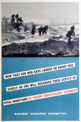 'Now that our men have landed on enemy soil...'  REC poster  1939-1945.