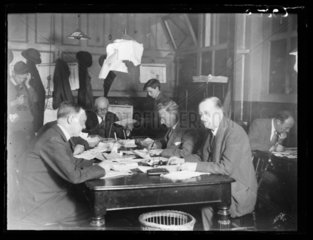 The subs room  Daily Herald newspaper offices  London  c 1928.