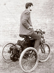C S Rolls sitting on a de Dion tricycle  Cambridge  1897.