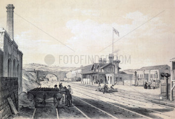 Brighouse Station  West Yorkshire  1845.
