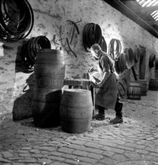 A cooper  Younger’s Brewery  Edinburgh  1952.