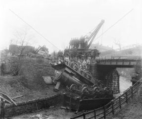 Railway accident  c 1890.