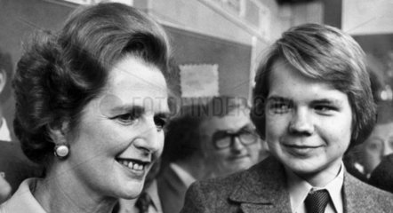 Margaret Thatcher and William Hague  British politicians  1977.