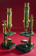 Microscopes used by Louis Pasteur and Joseph Lister  late 19th century.