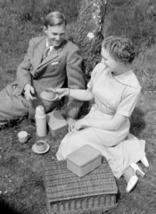Couple having a picnic  1951.
