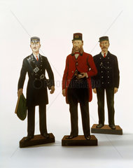Three model figures of railwaymen  (scale 1