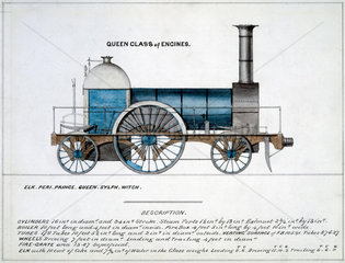 'Queen Class of Engines'  steam locomotive  1857.
