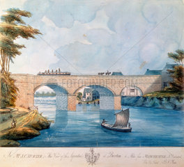 The Bridgewater Canal Aqueduct at Barton  near Manchester  1793.